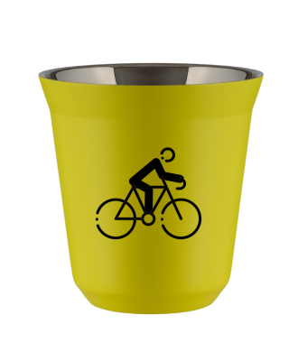 Tasse 80 ml JAUNE "Cyclisme 3 (noir)" Tasse 80 ml JAUNE "Cyclisme 3 (noir)"