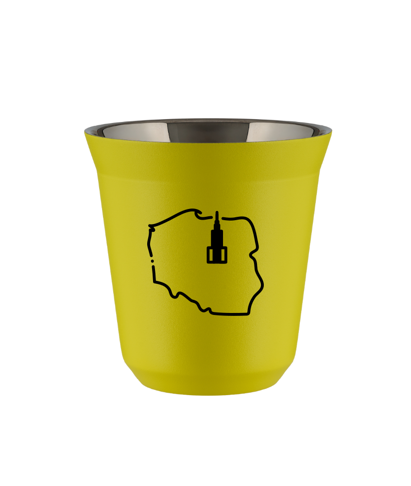 Tasse 80 ml JAUNE "Pologne (noir)"