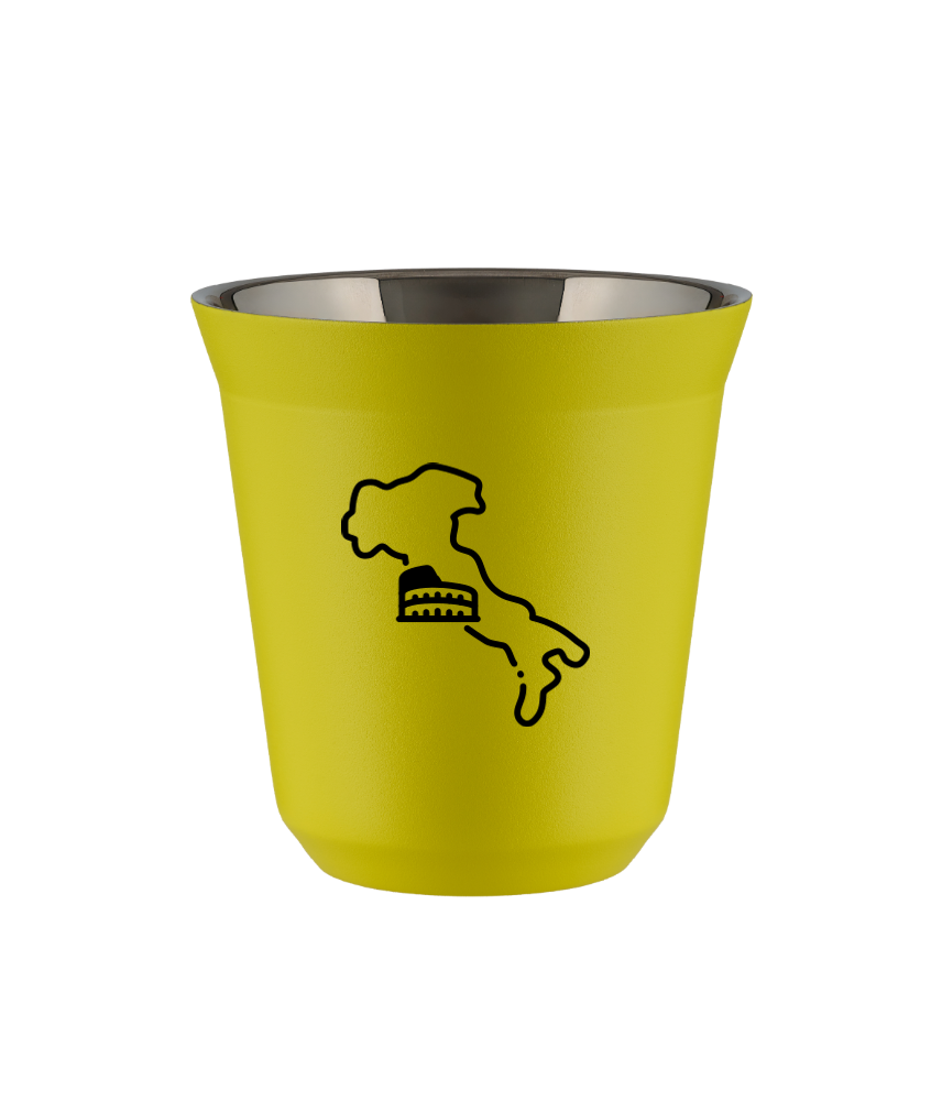 Tasse 80 ml JAUNE "Italie (noir)"