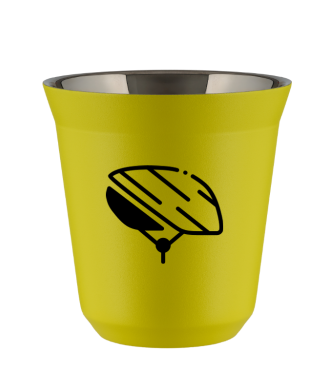 Tasse 80 ml JAUNE "Casque (noir)" Tasse 80 ml JAUNE "Casque (noir)"