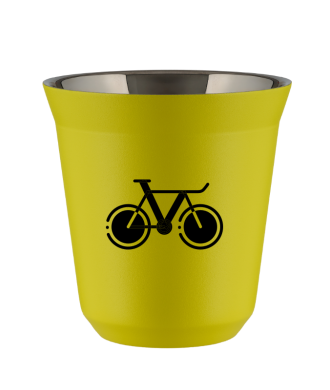 Tasse 80 ml JAUNE "Vélo 1 (noir)" Tasse 80 ml JAUNE "Vélo 1 (noir)"