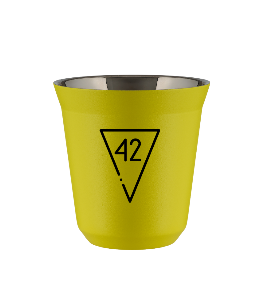 Tasse 80 ml JAUNE "42 (noir)"
