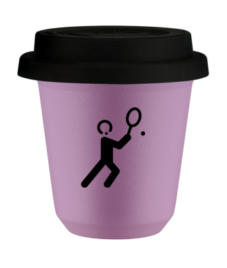 Tasse 80 ml LILAS "Tennis 1", avec couvercle noir Tasse 80 ml LILAS "Tennis 1", avec couvercle noir