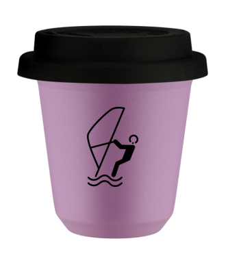 Tasse 80 ml LILAS "Sports nautiques", avec couvercle noir Tasse 80 ml LILAS "Sports nautiques", avec couvercle noir
