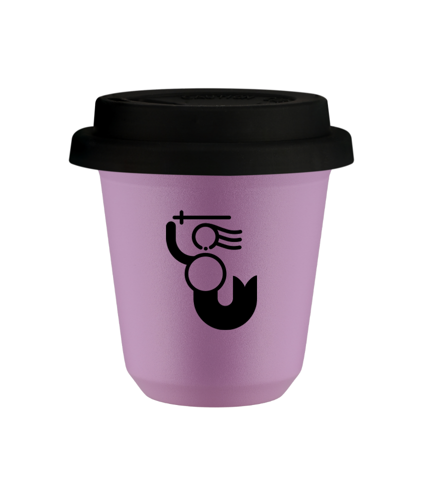 Tasse 80 ml LILAS "WARSZAWSKA SYRENKA (noir)", avec couvercle noir