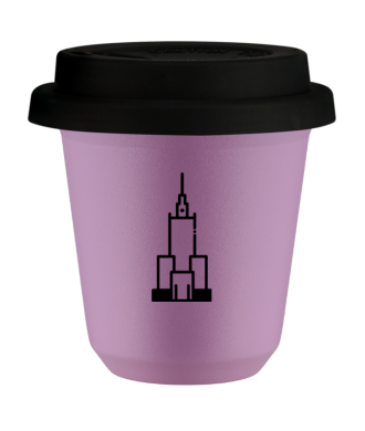 Tasse 80 ml LILAS "Pałac kultury i nauki", avec couvercle noir Tasse 80 ml LILAS "Pałac kultury i nauki", avec couvercle noir