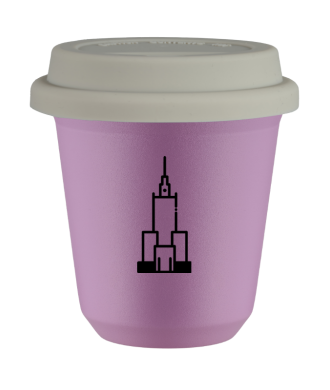 Tasse 80 ml LILAS "Pałac kultury i nauki", avec couvercle blanc Tasse 80 ml LILAS "Pałac kultury i nauki", avec couvercle blanc