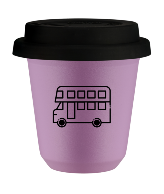 Tasse 80 ml LILAS "Bus (noir)", avec couvercle noir Tasse 80 ml LILAS "Bus (noir)", avec couvercle noir