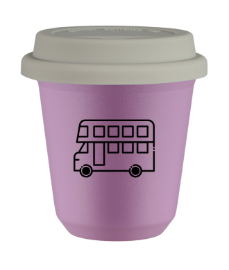 Tasse 80 ml LILAS "Bus (noir)", avec couvercle blanc Tasse 80 ml LILAS "Bus (noir)", avec couvercle blanc