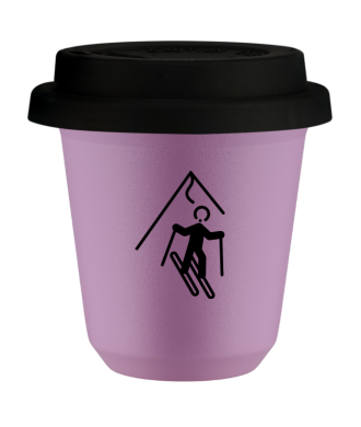 Tasse 80 ml LILAS "Ski (noir)", avec couvercle noir Tasse 80 ml LILAS "Ski (noir)", avec couvercle noir
