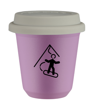 Tasse 80 ml LILAS "Snowboard (noir)", avec couvercle blanc Tasse 80 ml LILAS "Snowboard (noir)", avec couvercle blanc