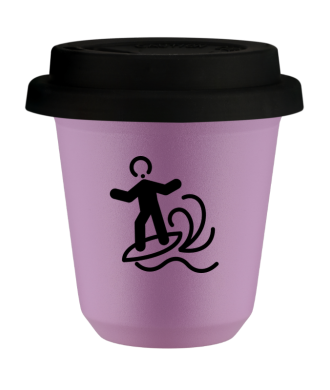 Tasse 80 ml LILAS "Planche à voile", avec couvercle noir Tasse 80 ml LILAS "Planche à voile", avec couvercle noir
