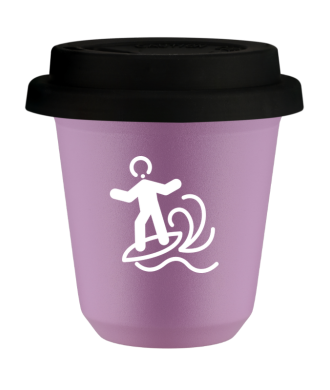 Tasse 80 ml LILAS "Planche à voile (blanc)", avec couvercle noir Tasse 80 ml LILAS "Planche à voile (blanc)", avec couvercle noir