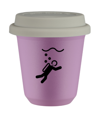 Tasse 80 ml LILAS "Plongée", avec couvercle blanc Tasse 80 ml LILAS "Plongée", avec couvercle blanc