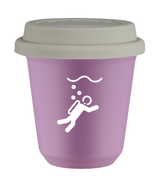 Tasse 80 ml LILAS "Plongée (blanc)", avec couvercle blanc Tasse 80 ml LILAS "Plongée (blanc)", avec couvercle blanc