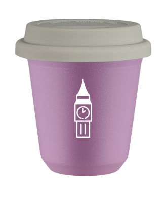 Tasse 80 ml LILAS "BIG BEN (blanc)", avec couvercle blanc Tasse 80 ml LILAS "BIG BEN (blanc)", avec couvercle blanc