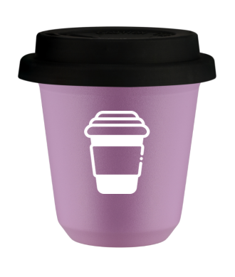 Tasse 80 ml LILAS, avec couvercle noir Tasse 80 ml LILAS, avec couvercle noir