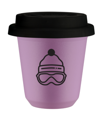 Tasse 80 ml LILAS "Casquette", avec couvercle noir Tasse 80 ml LILAS "Casquette", avec couvercle noir