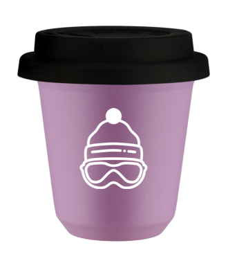 Tasse 80 ml LILAS "Casquette (blanc)", avec couvercle noir Tasse 80 ml LILAS "Casquette (blanc)", avec couvercle noir