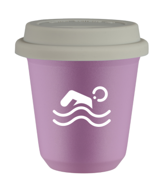 Tasse 80 ml LILAS "Natation (blanc)", avec couvercle blanc Tasse 80 ml LILAS "Natation (blanc)", avec couvercle blanc