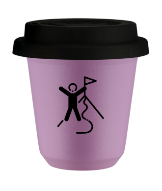 Tasse 80 ml LILAS "Escalade 1 (noir)", avec couvercle noir Tasse 80 ml LILAS "Escalade 1 (noir)", avec couvercle noir