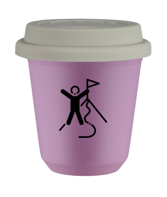 Tasse 80 ml LILAS "Escalade 1 (noir)", avec couvercle blanc Tasse 80 ml LILAS "Escalade 1 (noir)", avec couvercle blanc