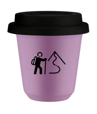 Tasse 80 ml LILAS "Escalade 2 (noir)", avec couvercle noir Tasse 80 ml LILAS "Escalade 2 (noir)", avec couvercle noir