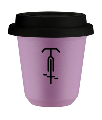 Tasse 80 ml LILAS "Cyclisme 1", avec couvercle noir Tasse 80 ml LILAS "Cyclisme 1", avec couvercle noir