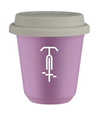 Tasse 80 ml LILAS "Cyclisme 1 (blanc)", avec couvercle blanc Tasse 80 ml LILAS "Cyclisme 1 (blanc)", avec couvercle blanc