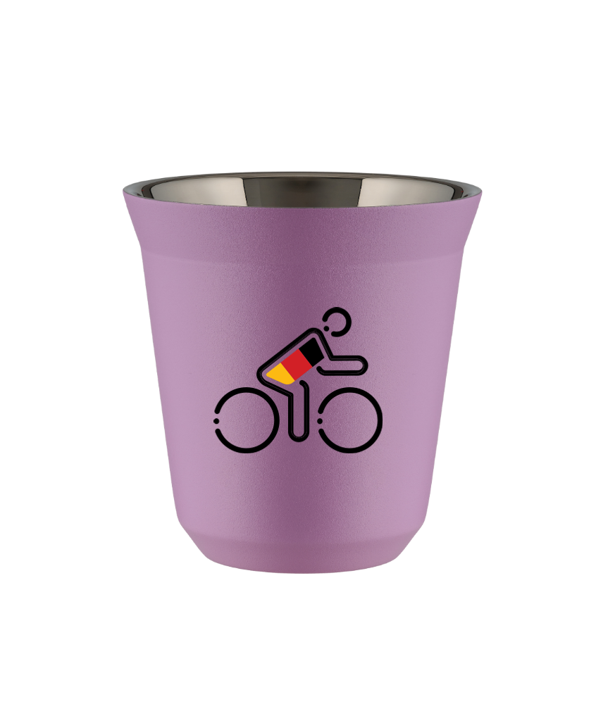 Tasse 80 ml LILAS "Cycliste aux couleurs allemandes (noir)"