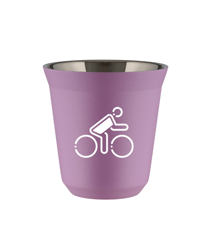 Tasse 80 ml LILAS "Cycliste aux couleurs polonaises (blanc)"