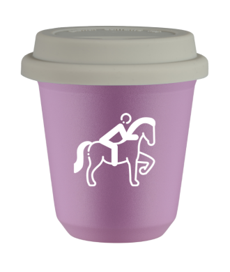 Tasse 80 ml LILAS "Équitation 2 (blanc)", avec couvercle blanc Tasse 80 ml LILAS "Équitation 2 (blanc)", avec couvercle blanc