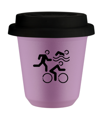 Tasse 80 ml LILAS "Sports (noir)", avec couvercle noir Tasse 80 ml LILAS "Sports (noir)", avec couvercle noir