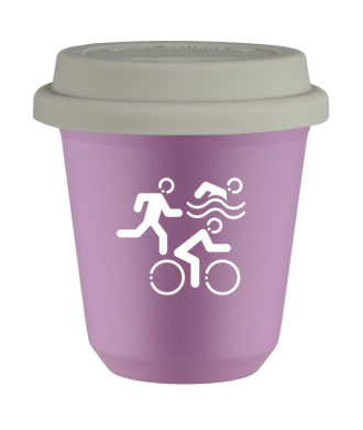 Tasse 80 ml LILAS "Sports (blanc)", avec couvercle blanc Tasse 80 ml LILAS "Sports (blanc)", avec couvercle blanc