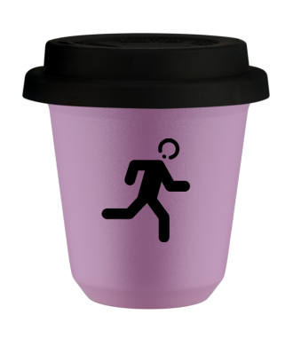 Tasse 80 ml LILAS "Coureur (noir)", avec couvercle noir Tasse 80 ml LILAS "Coureur (noir)", avec couvercle noir
