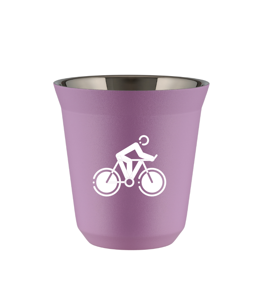 Tasse 80 ml LILAS "Cyclisme 2 (blanc)"