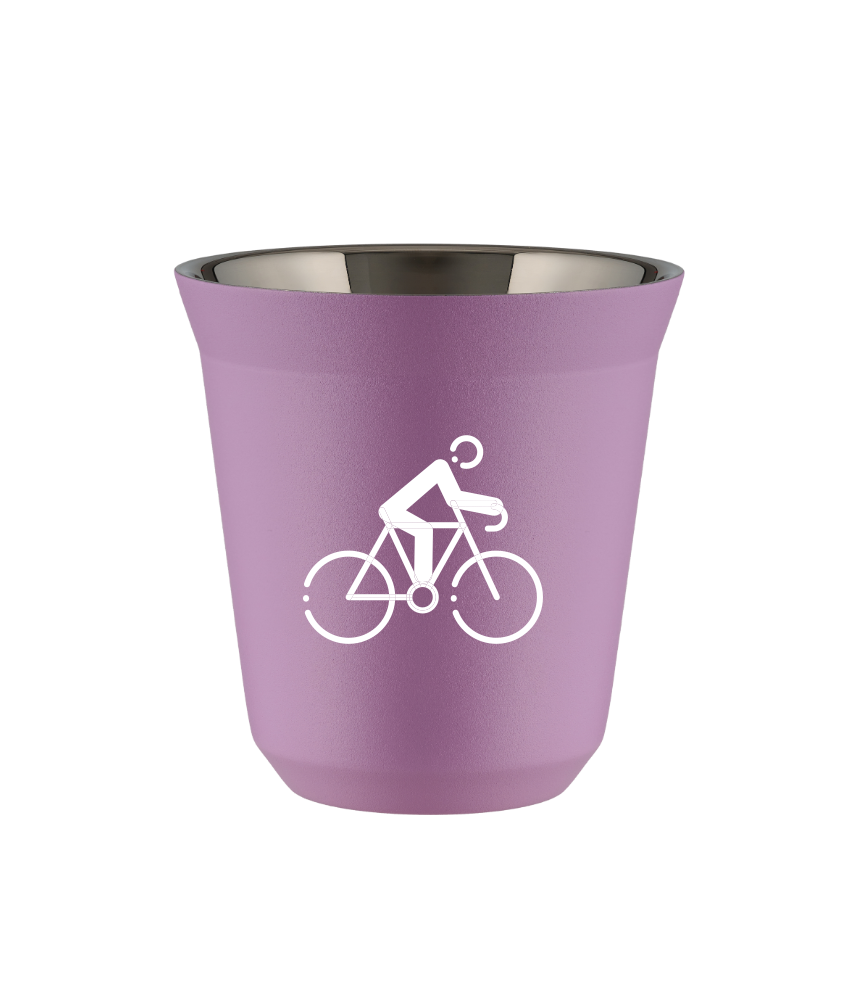 Tasse 80 ml LILAS "Cyclisme 3 (blanc)"