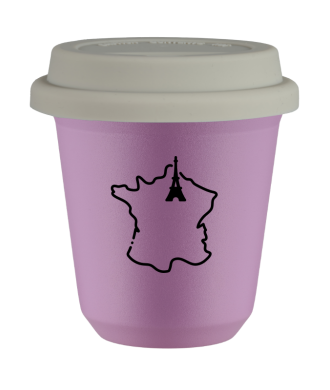 Tasse 80 ml LILAS "France (noir)", avec couvercle blanc Tasse 80 ml LILAS "France (noir)", avec couvercle blanc