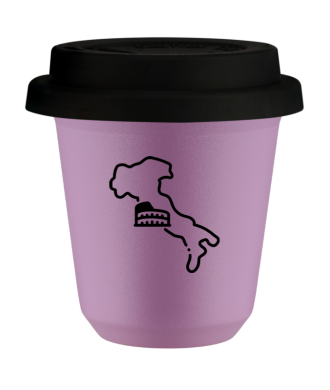 Tasse 80 ml LILAS "Italie (noir)", avec couvercle noir Tasse 80 ml LILAS "Italie (noir)", avec couvercle noir