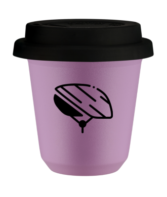 Tasse 80 ml LILAS "Casque (noir)", avec couvercle noir Tasse 80 ml LILAS "Casque (noir)", avec couvercle noir
