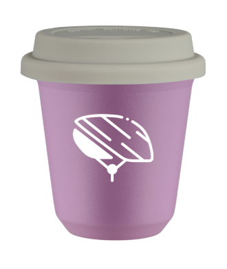 Tasse 80 ml LILAS "Casque (blanc)", avec couvercle blanc Tasse 80 ml LILAS "Casque (blanc)", avec couvercle blanc