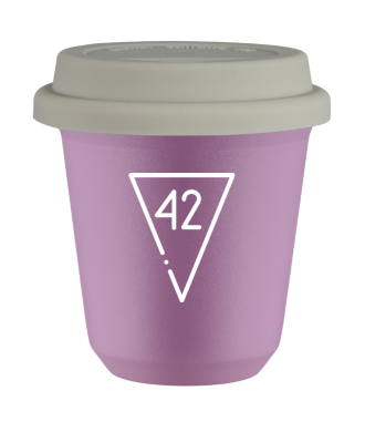 Tasse 80 ml LILAS "42 (blanc)", avec couvercle blanc Tasse 80 ml LILAS "42 (blanc)", avec couvercle blanc