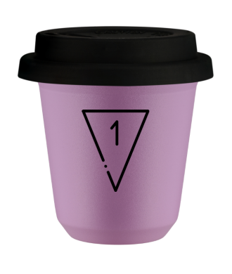 Tasse 80 ml LILAS "1 (noir)", avec couvercle noir Tasse 80 ml LILAS "1 (noir)", avec couvercle noir