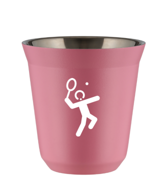 Tasse 80 ml ROSE "Tennis 2 (blanc)" Tasse 80 ml ROSE "Tennis 2 (blanc)"