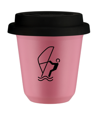 Tasse 80 ml ROSE "Sports nautiques", avec couvercle noir Tasse 80 ml ROSE "Sports nautiques", avec couvercle noir