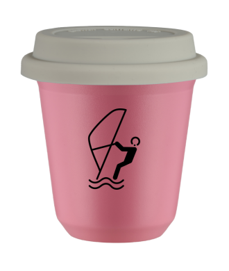 Tasse 80 ml ROSE "Sports nautiques", avec couvercle blanc Tasse 80 ml ROSE "Sports nautiques", avec couvercle blanc