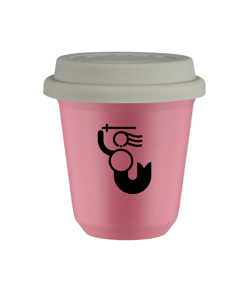 Tasse 80 ml ROSE "WARSZAWSKA SYRENKA (noir)", avec couvercle blanc