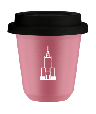 Tasse 80 ml ROSE "Pałac kultury i nauki (blanc)", avec couvercle noir Tasse 80 ml ROSE "Pałac kultury i nauki (blanc)", avec couvercle noir