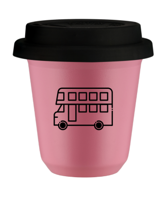 Tasse 80 ml ROSE "Bus", avec couvercle noir Tasse 80 ml ROSE "Bus", avec couvercle noir