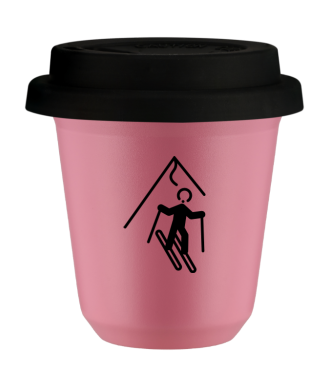 Tasse 80 ml ROSE "Ski", avec couvercle noir Tasse 80 ml ROSE "Ski", avec couvercle noir
